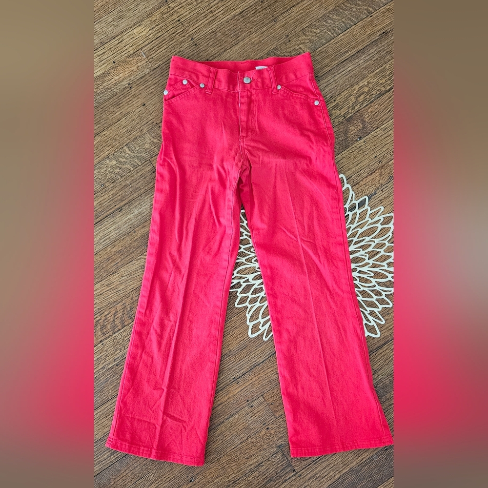 Circo Red Jean Pants with Heart embroidery Size 8